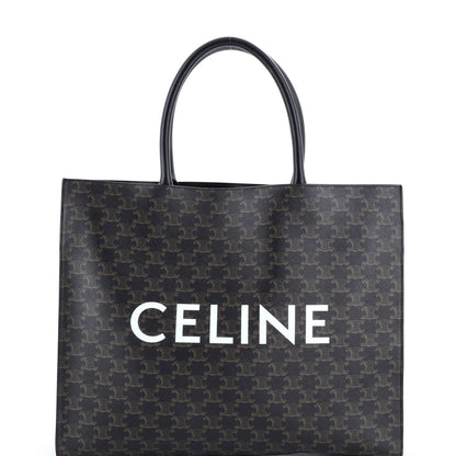 Celine Horizontal Logo Cabas Tote Triomphe Coated Canvas
