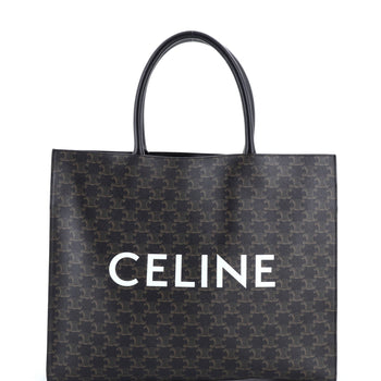 Celine Horizontal Logo Cabas Tote Triomphe Coated Canvas