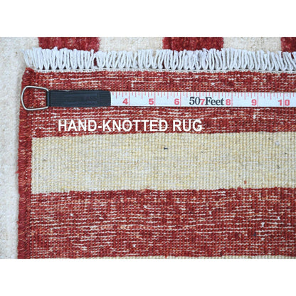 2'6"X4' Red Wall Hanging American Flag Hand Knotted All Wool Peshawar Rug