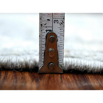 4'1"X9'9" Wool Hand Knotted Gray Anatolian Inspired Wide Runner Rug