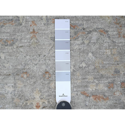 6'X6' Blue Ziegler Mahal Design Washed Out Hand Knotted Wool Round Rug