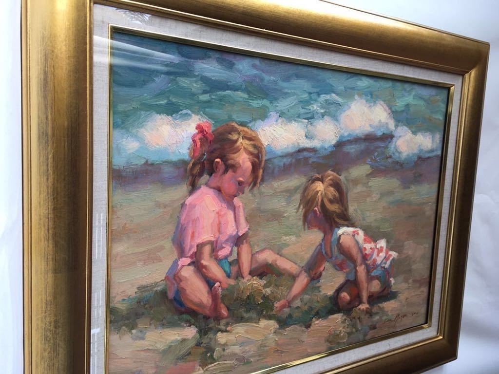 Louise DeMore OPA Original Oil Painting Little Girls Beach Impressionist