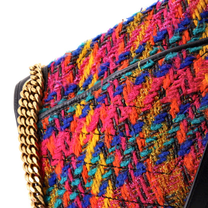 Saint Laurent Niki Chain Flap Bag Matelasse Chevron Tweed Medium