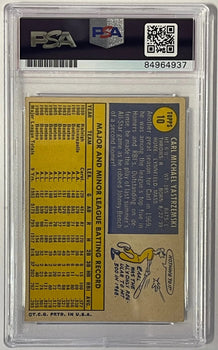 Carl Yastrzemski Signed 1970 Topps Card #10 Psa Auto Gem Mt 10