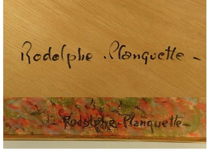 Landscape Rodolphe Planquette Signed Pastel on paper Painting Framed Mountain