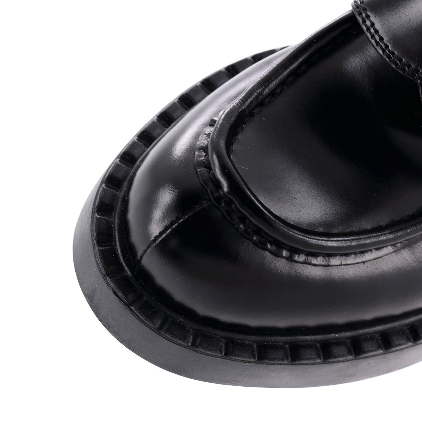 Prada Women'S Triangle Logo Loafers Spazzolato Leather