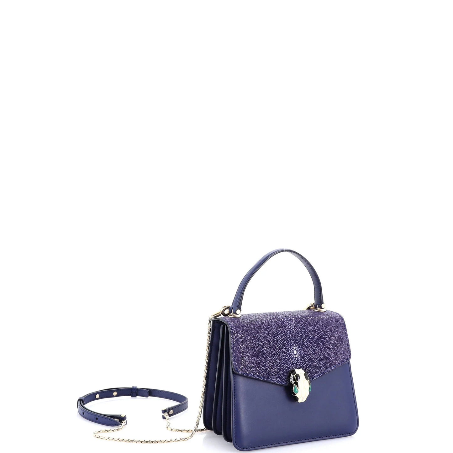 Bvlgari Serpenti Forever Top Handle Bag Leather And Stingray Small