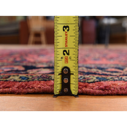 5'3"X6'7" Red Antique Zoroastrian Clean And Soft Wool Hand Knotted Rug