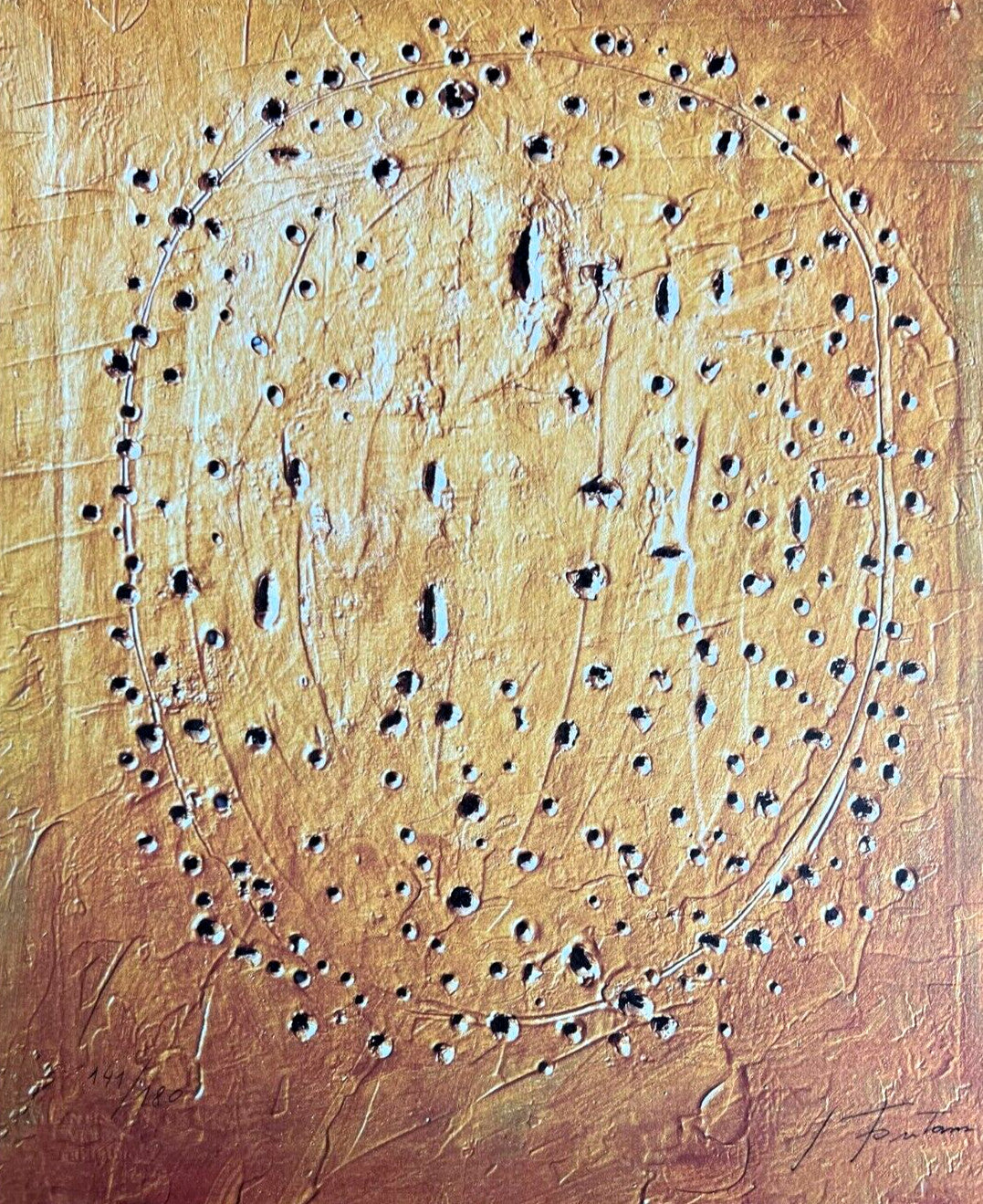 Lucio Fontana Lithograph Coa Signed In Pen Numbered In Pencil 180