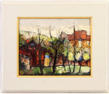 Krzysztof Raczynski Oil Painting Kazimierz Landscape Poland Signed 1991