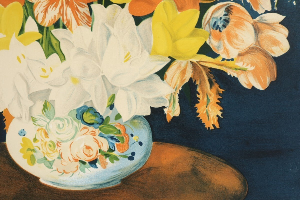 Mois Kisling Large Bouquet Of Tulips 1952 Lithograph Signed Jean Kisling Ed50