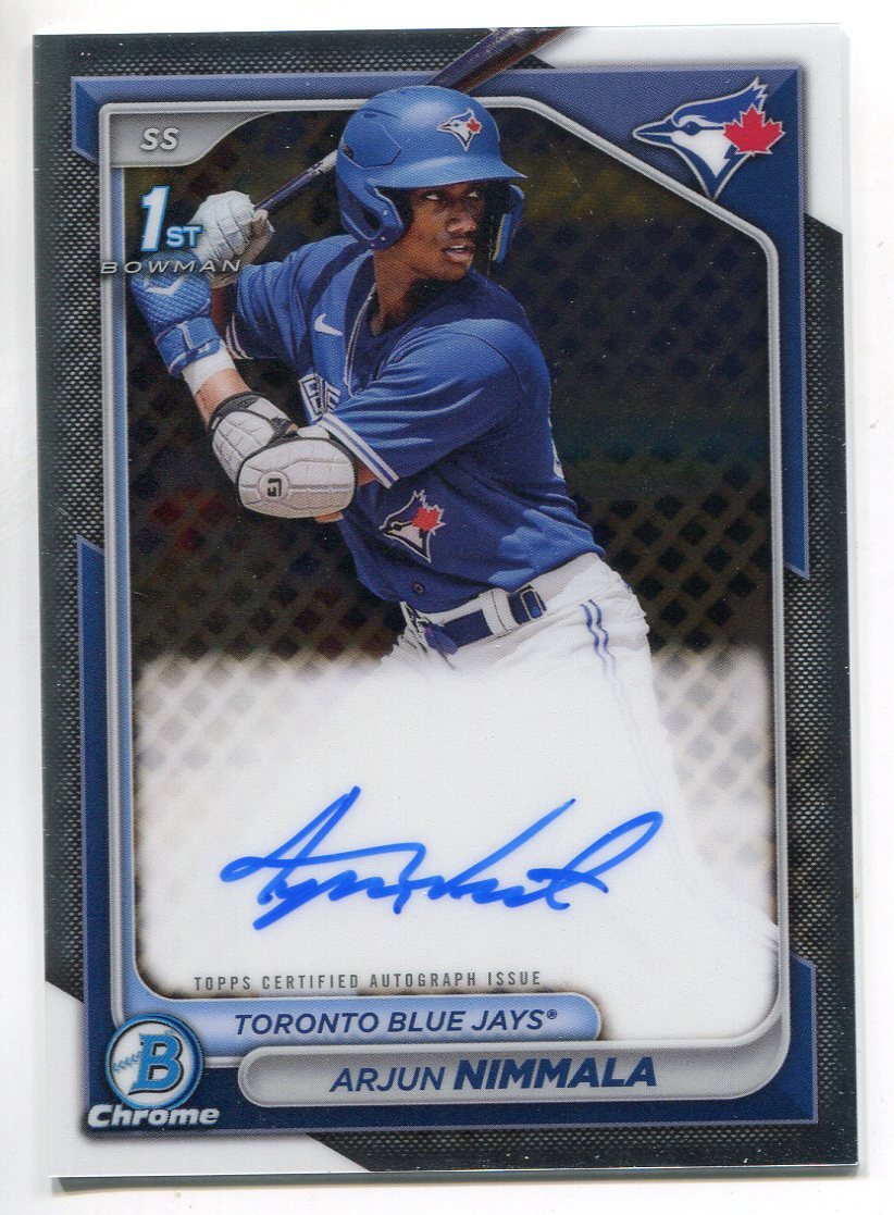 Arjun Nimmala 2024 1St Bowman Chrome Prospect Auto Rookie Card Cpa-An