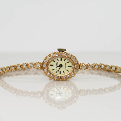 14K Yellow Gold Vintage Swiss Croton Diamond
