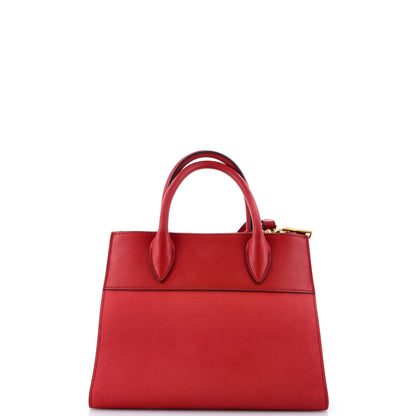 Prada Paradigme Tote Saffiano With City Calf Small
