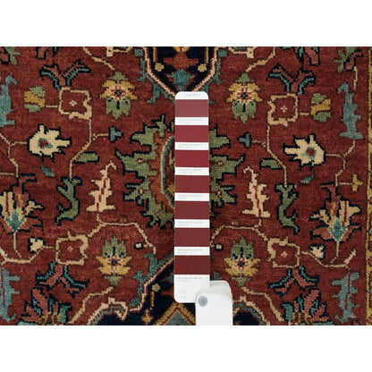 2'6"X18' Red Soft Wool Hand Knotted Antiqued Fine Heris Xl Runner Rug