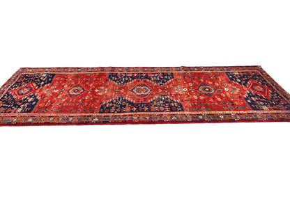 Muted Red Tribal Floral Design Oriental Rug