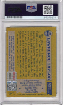 Lawrence Taylor 1982 Topps #434 Psa Auto Grade 10 Card 