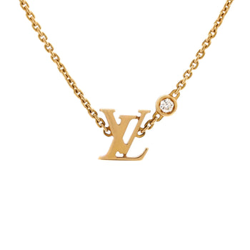 Louis Vuitton Idylle Blossom Lv Pendant Necklace 18K Yellow Gold With Diamond