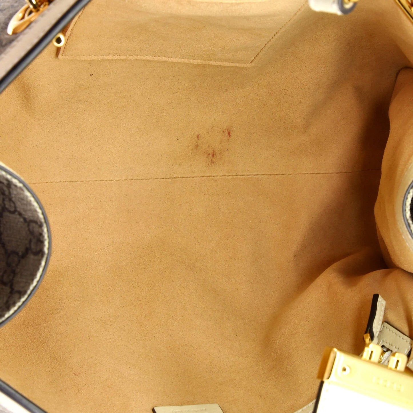 Gucci Padlock Chain Tote Gg Coated Canvas With Leather Medium