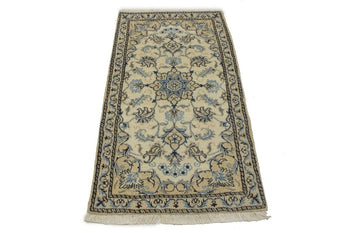 Handmade Nain Oriental Rug Classic Floral Design