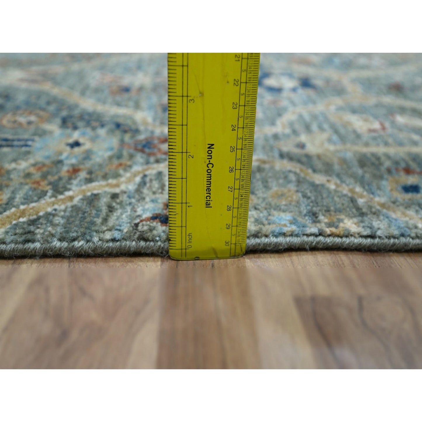 2'X3' Green Hand Knotted Mat Wool Rug Trellis Borderless Garden Design