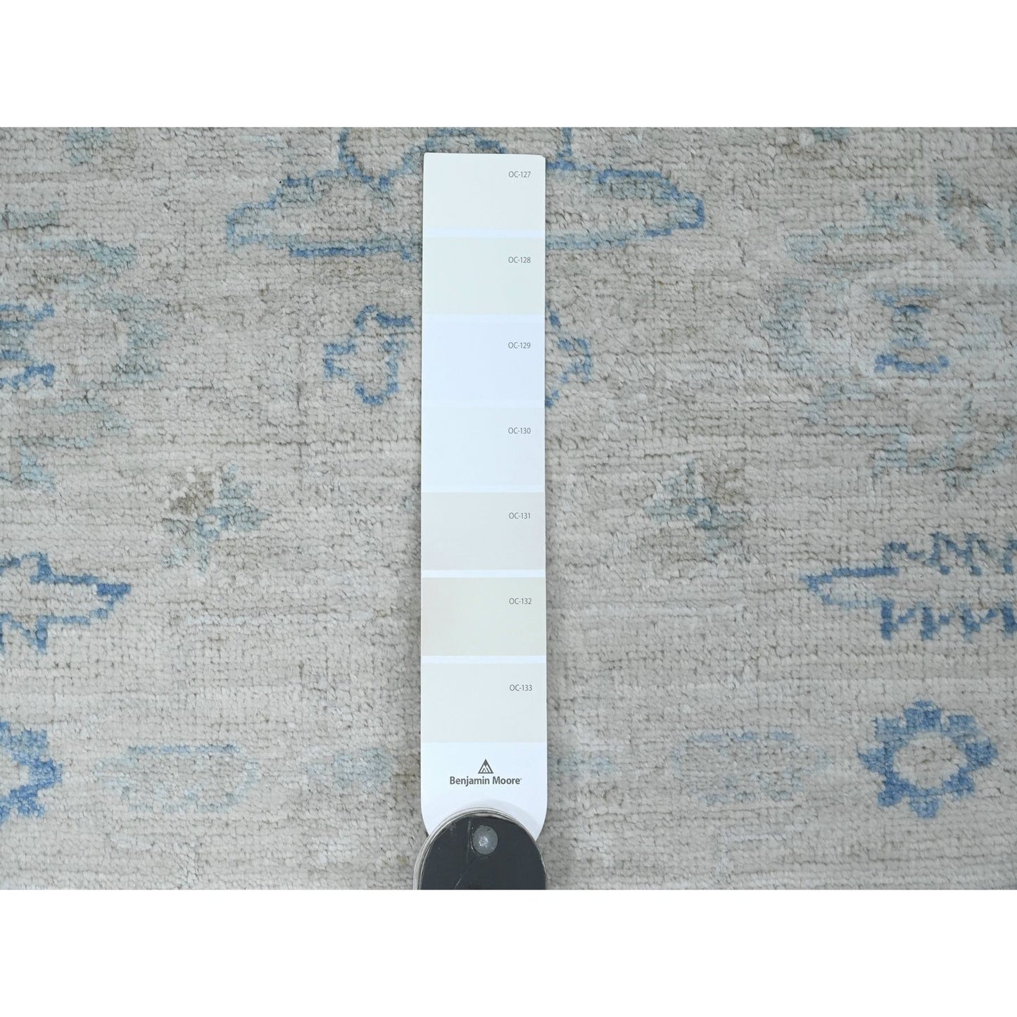 2'6"X7'10" White Hand Knotted Washed Out Peshawar 100% Wool Runner Rug