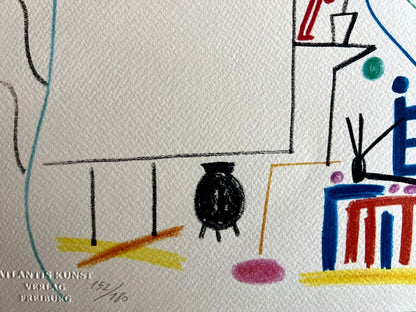 Pablo Picasso Lithograph Coa Signed Limited And Numbered Edition In -180 Es