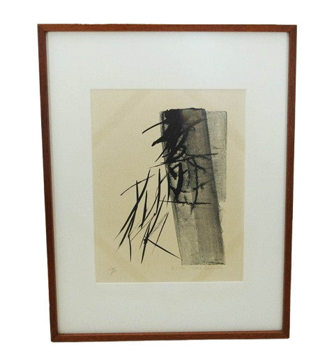 Hand signed rose lithograph print framed by shinoda toko 1976