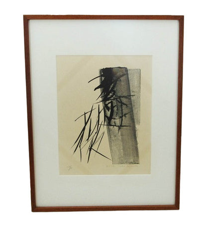 Hand signed rose lithograph print framed by shinoda toko 1976