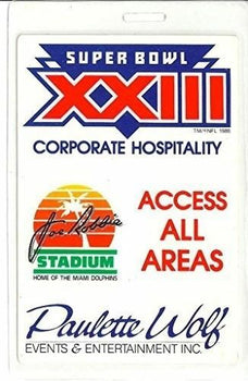1988 Super Bowl Xxiii Press Pass Bengals Vs. 49Ers
