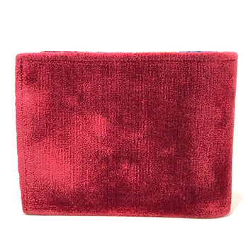 Roberta Di Camerino Folded Wallet Velor Red/Navy/Green Logo Women