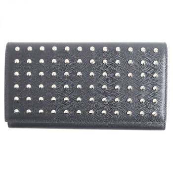 Saint Laurent Long Wallet Purse Leather Black Mens