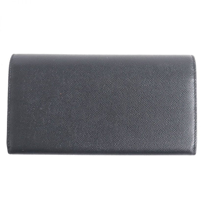Saint Laurent Long Wallet Purse Leather Black Mens