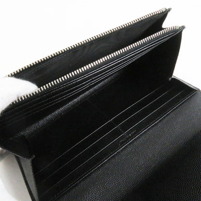 Saint Laurent Long Wallet Purse Leather Black Mens