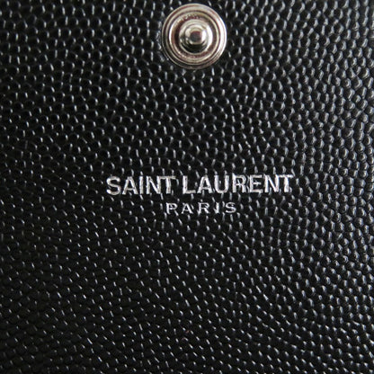Saint Laurent Long Wallet Purse Leather Black Mens