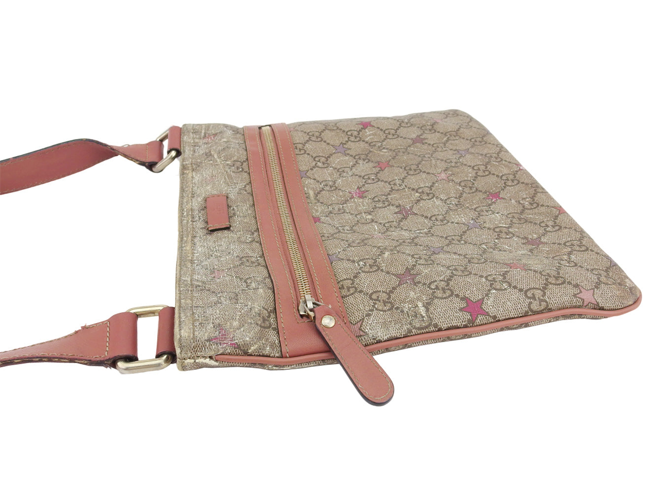 Gucci Shoulder Bag 295257 Beige Brown Pink Gg Plus