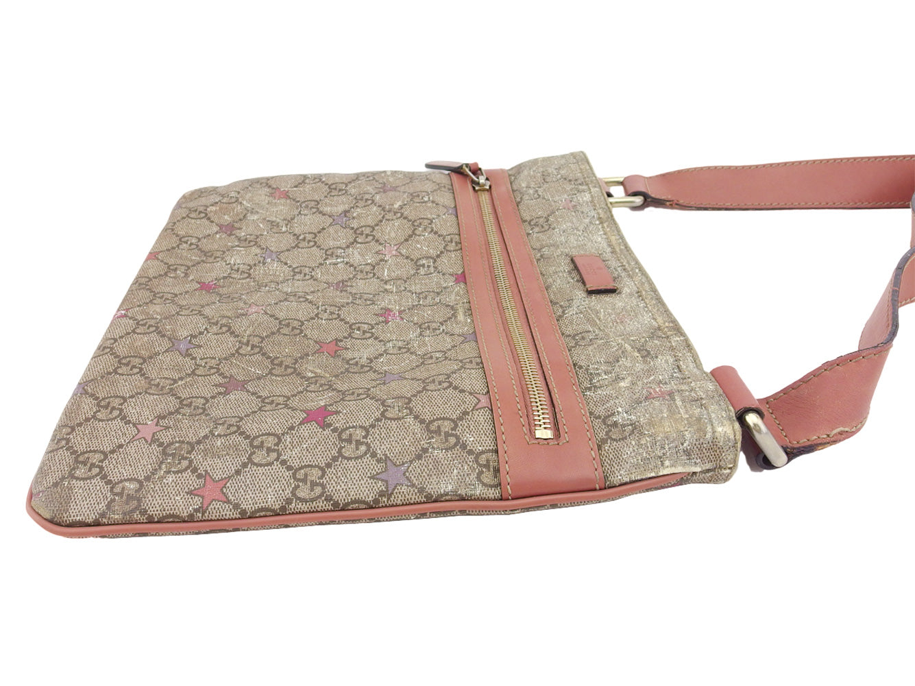Gucci Shoulder Bag 295257 Beige Brown Pink Gg Plus