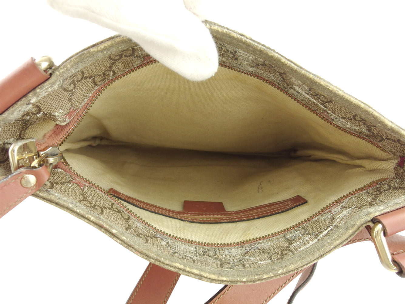 Gucci Shoulder Bag 295257 Beige Brown Pink Gg Plus