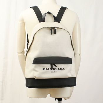 Balenciaga 392007 Backpack Canvas/Leather White Mens