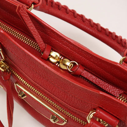 Balenciaga 390160 Handbag Classic Mini City 2Waytote Bag Leather Red Women