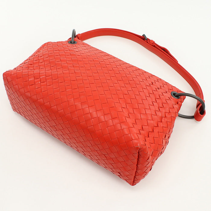 Bottega Veneta One Belt Intrecciato Shoulder Bag Leathe Rred Women