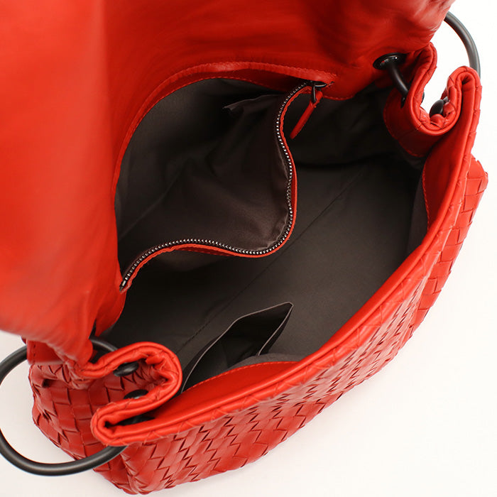 Bottega Veneta One Belt Intrecciato Shoulder Bag Leathe Rred Women