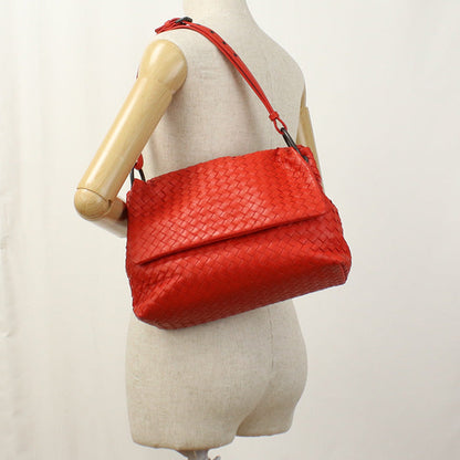 Bottega Veneta One Belt Intrecciato Shoulder Bag Leathe Rred Women