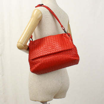 Bottega Veneta One Belt Intrecciato Shoulder Bag Leathe Rred Women