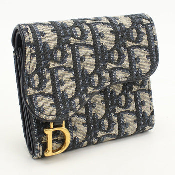 Dior S5652 Ctzq M928 Lotus Wallet Saddle Folded Wallet/Dior Oblique Navy Women