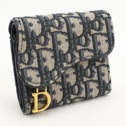 Dior S5652 Ctzq M928 Lotus Wallet Saddle Folded Wallet/Dior Oblique Navy Women