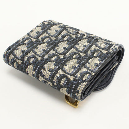 Dior S5652 Ctzq M928 Lotus Wallet Saddle Folded Wallet/Dior Oblique Navy Women