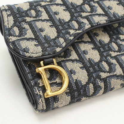 Dior S5652 Ctzq M928 Lotus Wallet Saddle Folded Wallet/Dior Oblique Navy Women