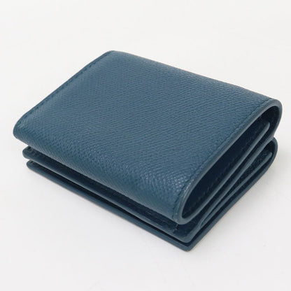 Dior Tri-Fold Wallet Dior Caro Three Fold Wallet Leather Blue Women