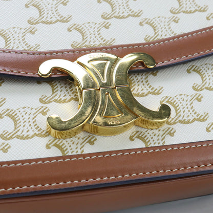 Celine 18888 2Bz4 01Bc Teen Triomphebag Canvas Shoulder Pvc/Calfskin White Women